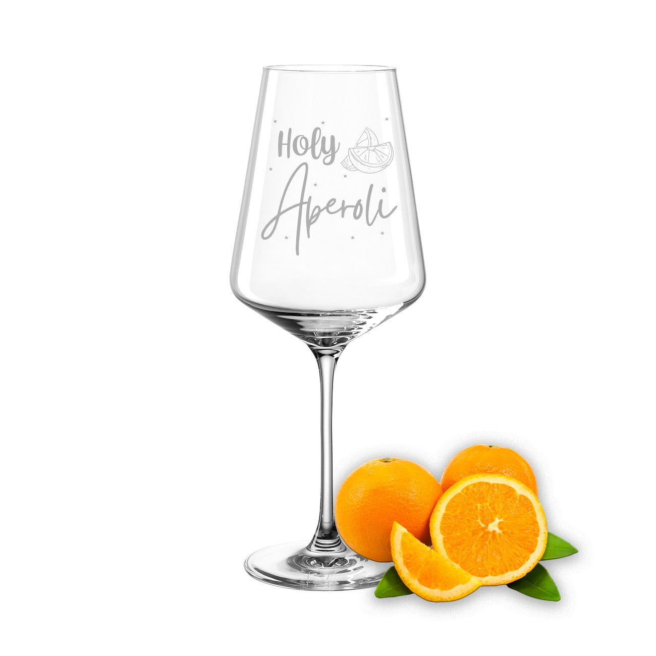 Weinglas mit Gravur Leonardo Puccini "HOLY APEROLI"