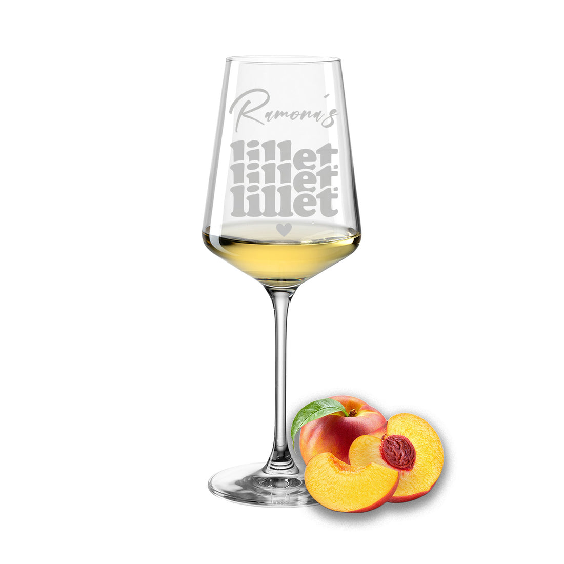 Weinglas mit Gravur Leonardo Puccini "LILLET LILLET LILLET" mit Wunschname