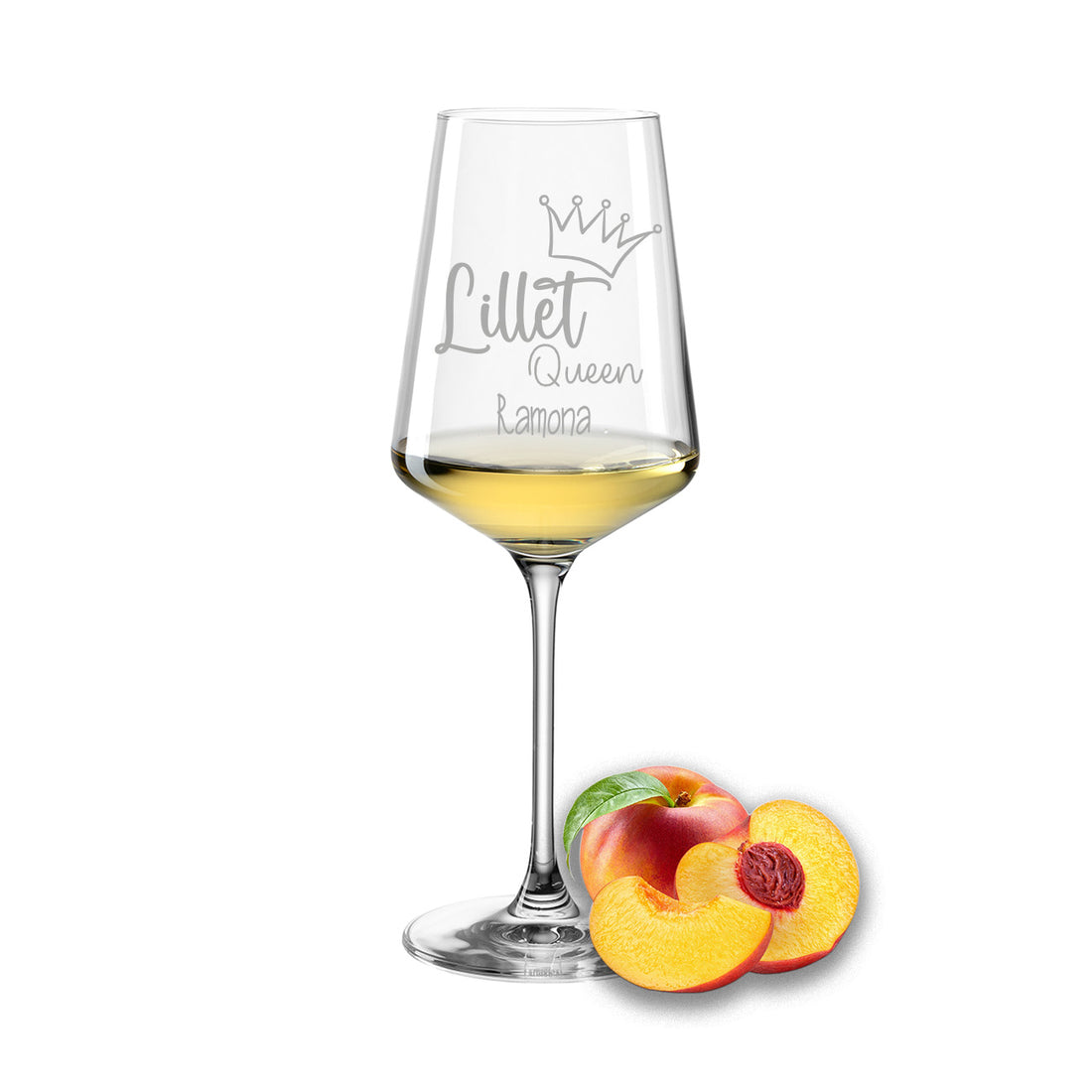 Weinglas mit Gravur Leonardo Puccini "LILLET QUEEN" mit Wunschname