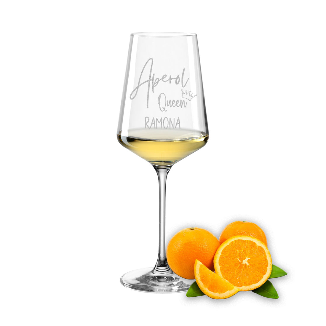 Weinglas mit Gravur Leonardo Puccini "APEROL QUEEN" mit Wunschname