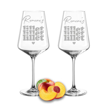 Weinglas mit Gravur Leonardo Puccini "LILLET LILLET LILLET" 2 Gläser mit Wunschname