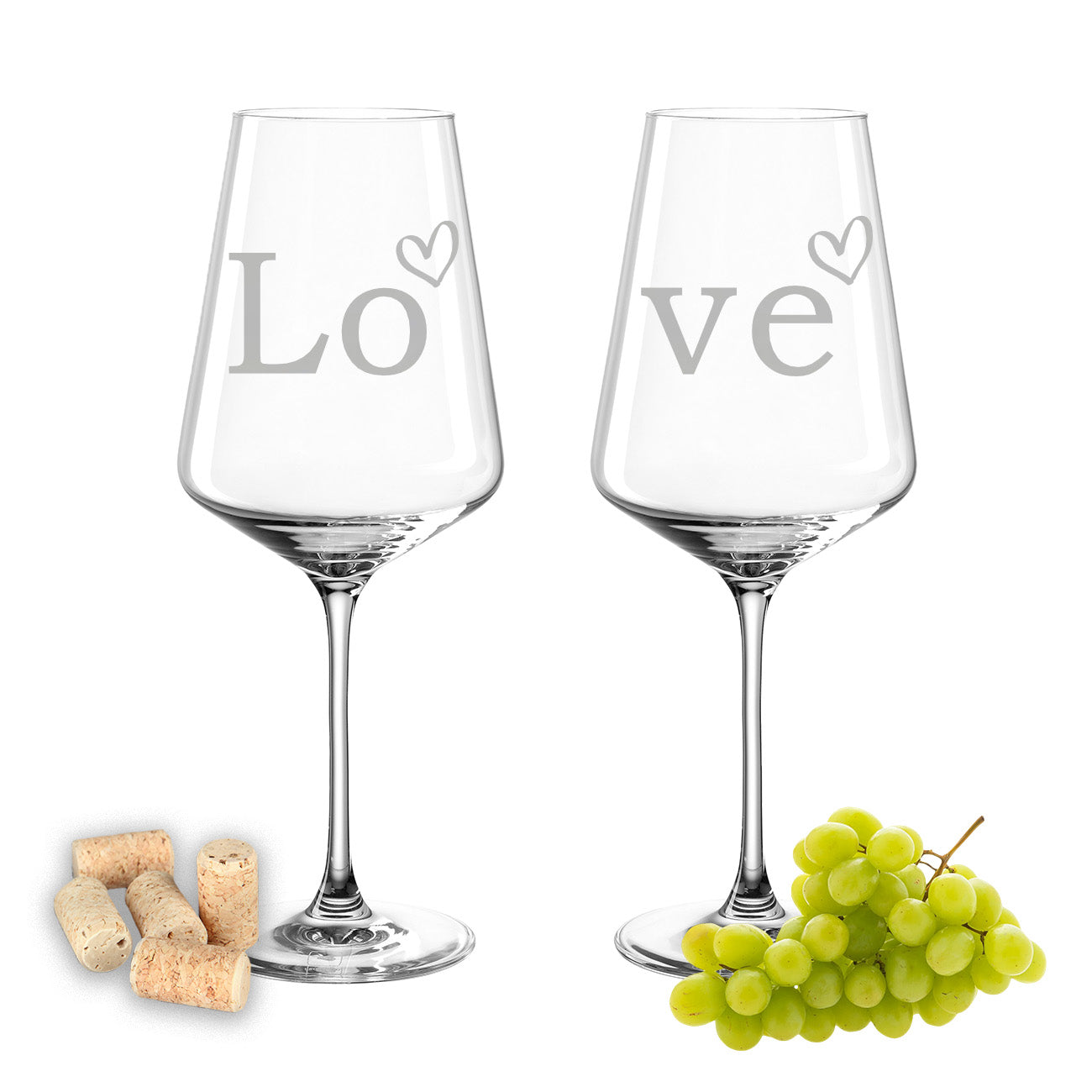 Weinglas mit Gravur Leonardo Puccini "LOVE" Set mit 2 Gläser