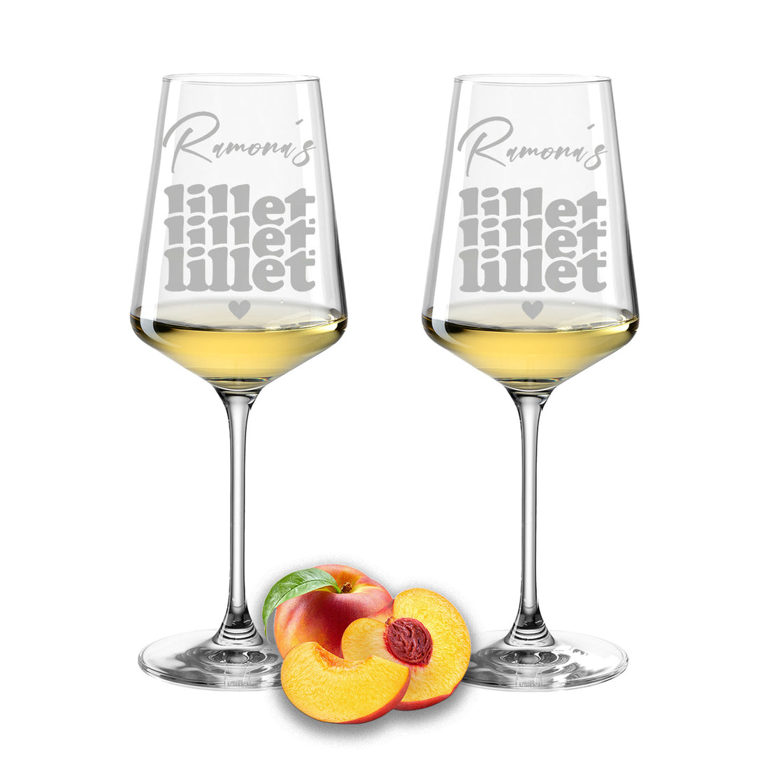 Weinglas mit Gravur Leonardo Puccini "LILLET LILLET LILLET" 2 Gläser mit Wunschname
