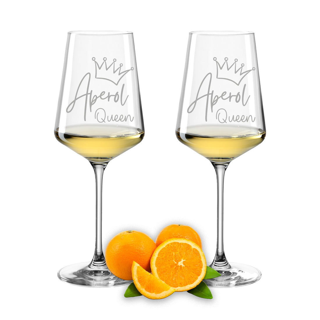 Weinglas mit Gravur Leonardo Puccini "APEROL QUEEN" 2 Gläser