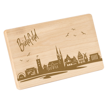 Frühstücksbrettchen mit Gravur "SKYLINE BIELEFELD" 220x120mm