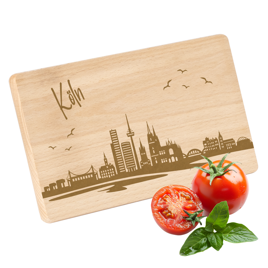 Frühstücksbrettchen mit Gravur "Skyline KÖLN" 220x120mm