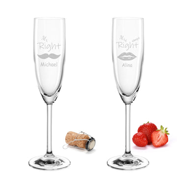 Sektglas mit Gravur Leonardo Daily "MR. & MRS. ALWAYS RIGHT" 2 Gläser mit Wunschname & Datum