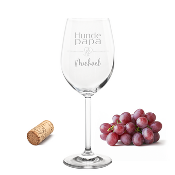 Weinglas mit Gravur Leonardo Daily Rotwein "HUNDE PAPA MIT HERZ" mit Wunschname