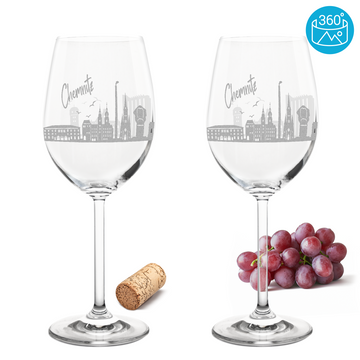 Weinglas mit Gravur Leonardo Daily Rotwein "SKYLINE CHEMNITZ" 2 Gläser